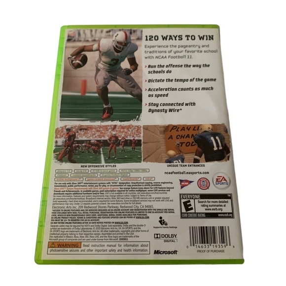 XBOX 360 NCAA Football 11 ESPN Video Game & Manual Tested - Picture 2 of 3